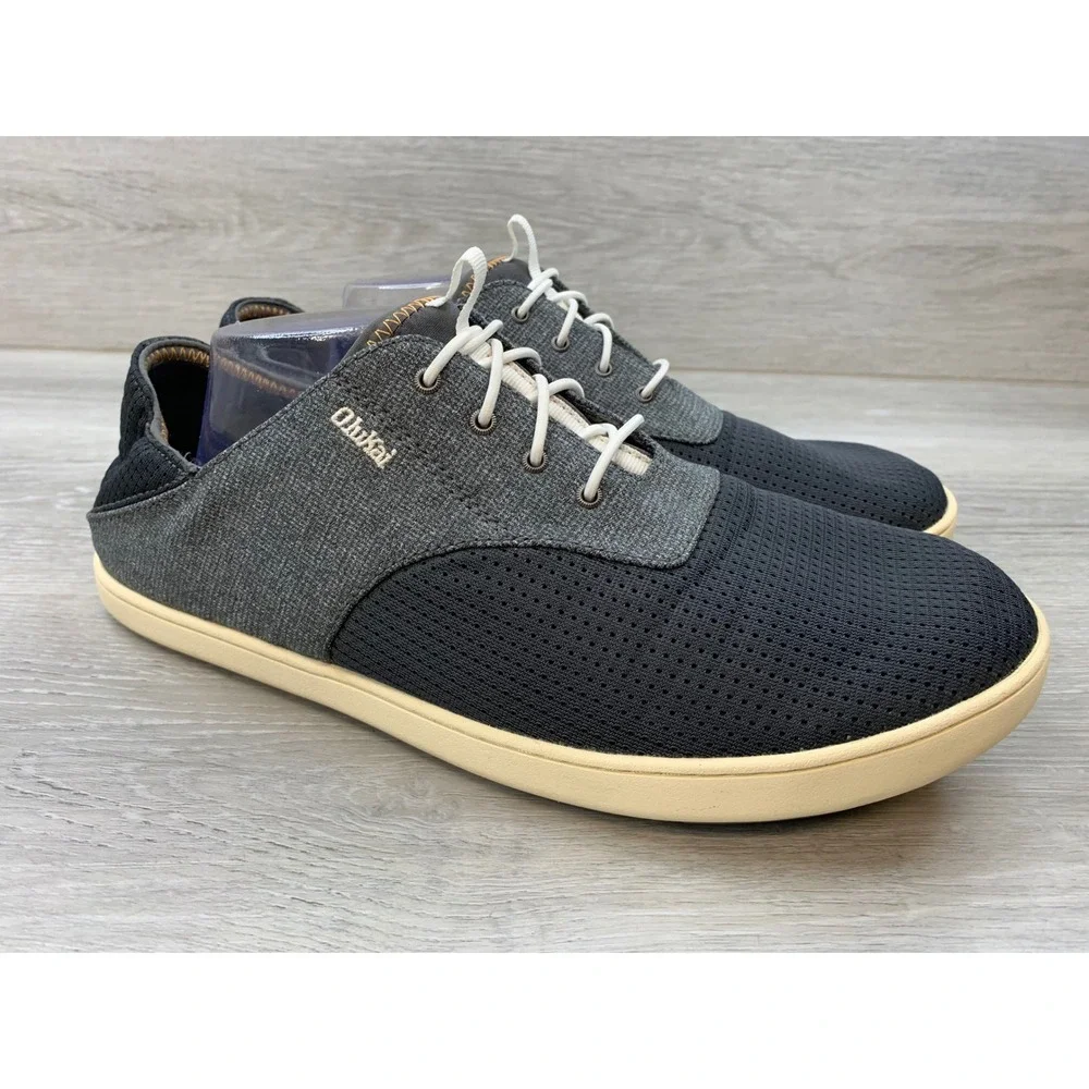 OluKai Nohea Moku Men's Black Grey Water Ready Boat Shoes Sneakers Size 10